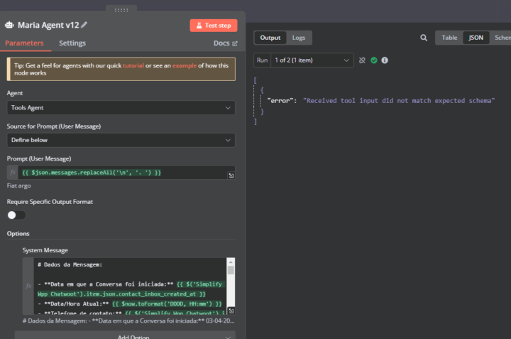 Errors with AI Agent Tools