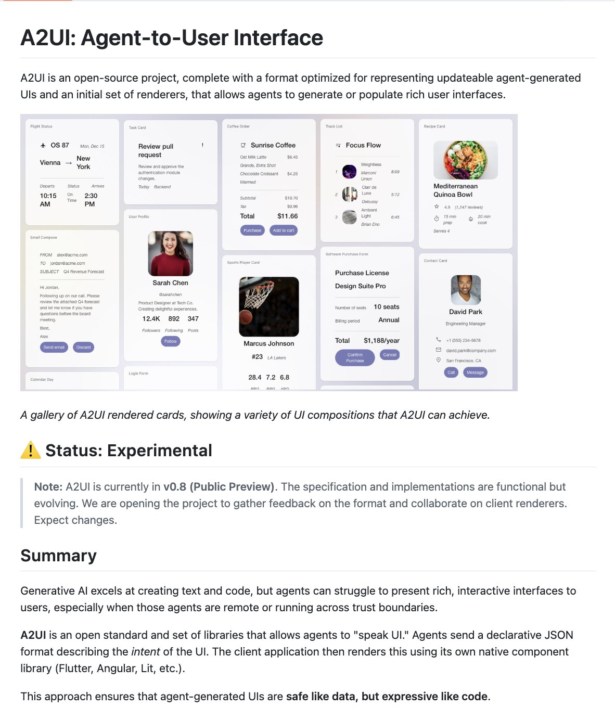 G👀gle just open-sourced Agent-to-User Interface (A2UI)