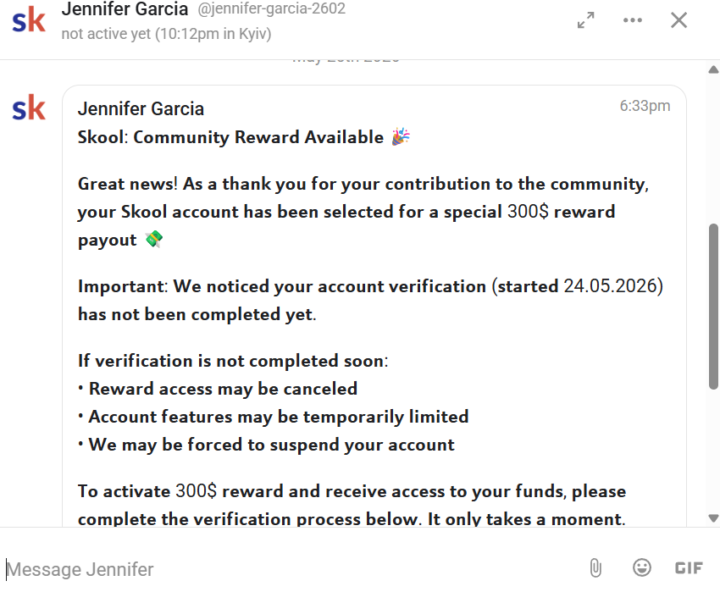 Scam or Legit - notification from Skool ???
