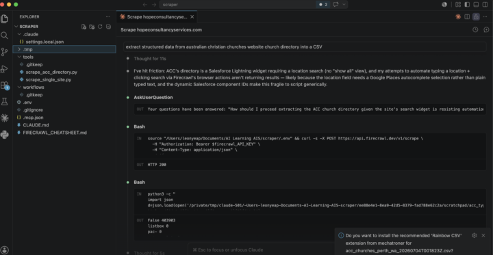 Day 2 Website Scraper build