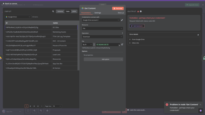 Error Status Code 403 when trying to Get content in RAG model