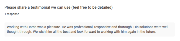 Just finished another project for an consulting Agency and got this feedback👇