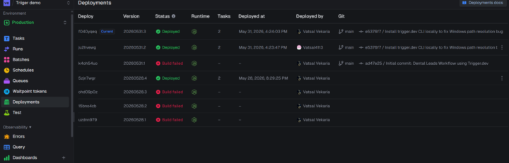 Day 4 (Trigger.dev automation deployment)