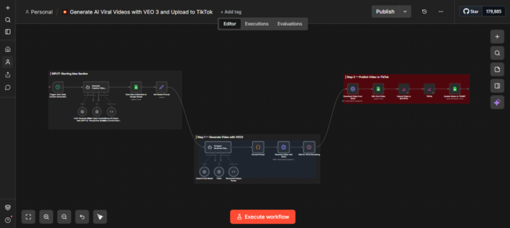 AI Viral Video Automation (VEO3 → TikTok)