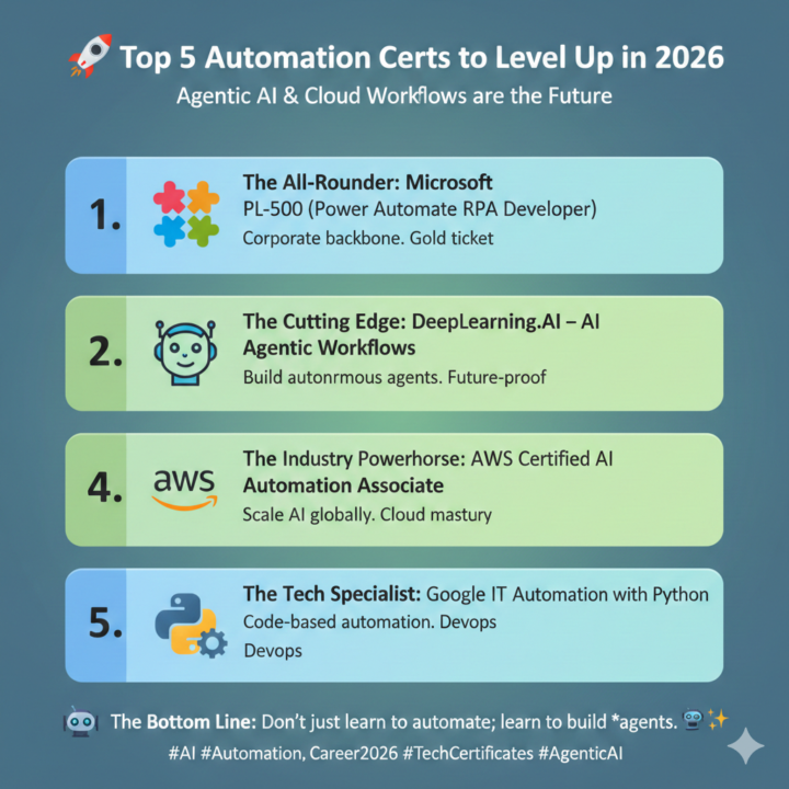 ​🚀 Top 5 Automation Certs to Level Up in 2026