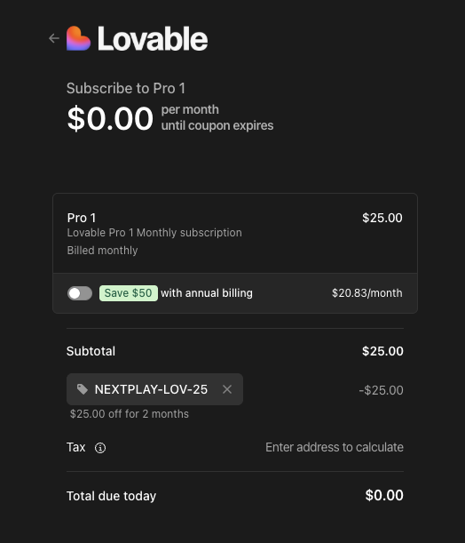 [FREE] Lovable.dev Pro – 2 Months All-Access Plan ($50 Value) for $0