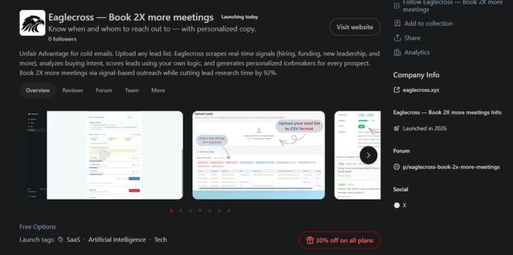 Launched on ProductHunt