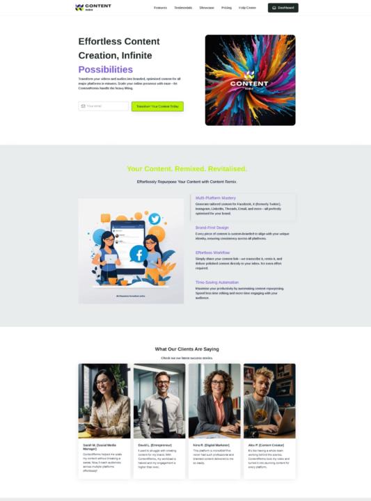 Built a Content Repurposing Platform for a Client