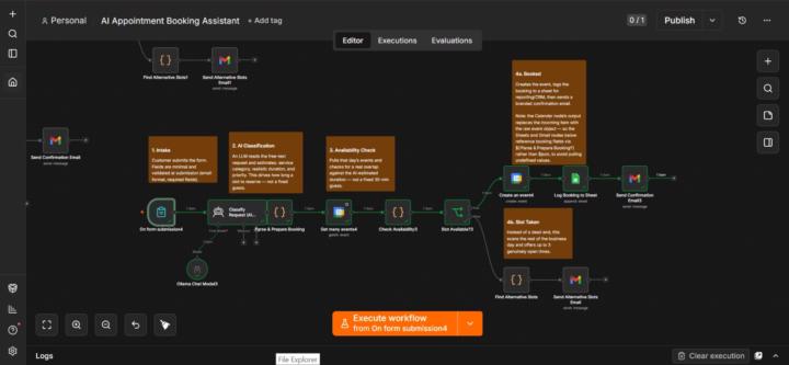 Just finished my second project! 🤖 Smart AI Appointment Booking System (n8n + Claude)