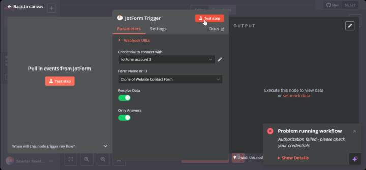 Jotform Connection Error 