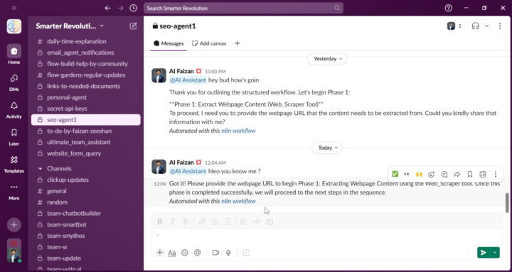 Slack Integration Issue with N8n