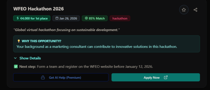 🌍 HACKATHON ALERT: WFEO 2026 (Engineering for a Sustainable Future)
