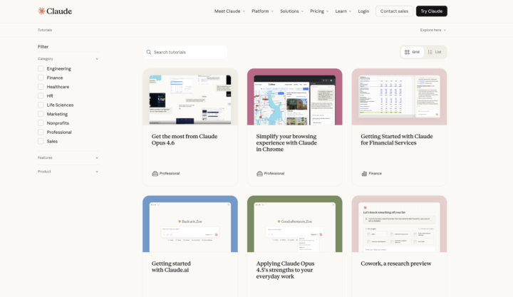 Tutoriale Claude gratuite