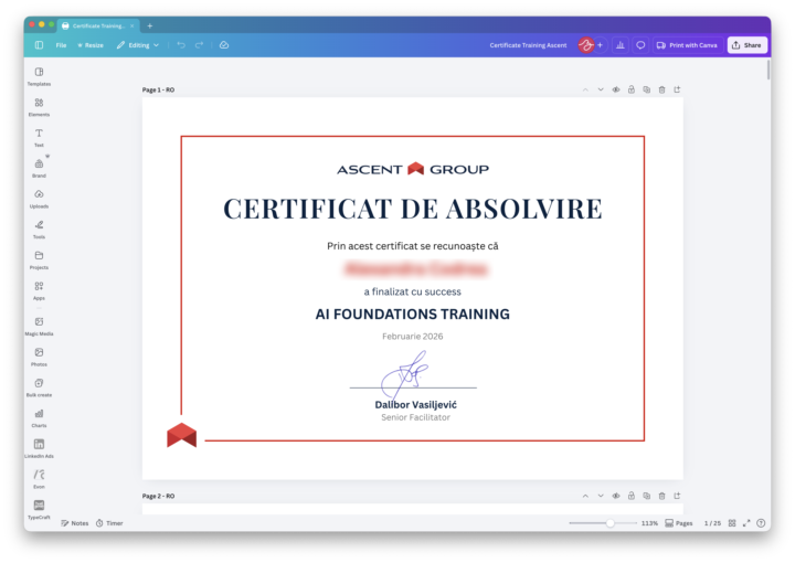 (Case study) - Agentic Claude in Chrome, Cowork și Canva