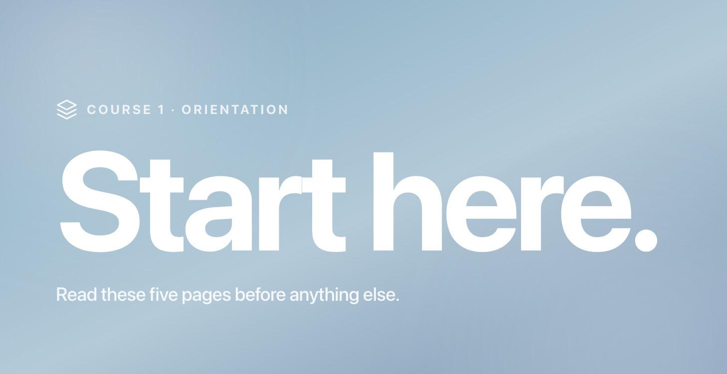 Start here — read this first