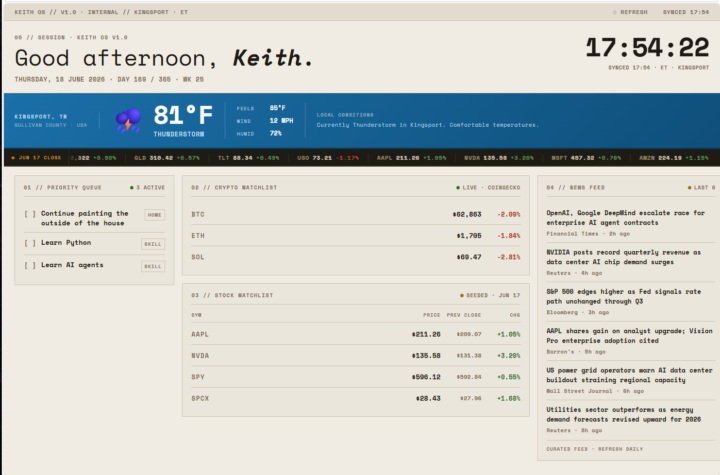 Day 1 done.  Dashboard is live.