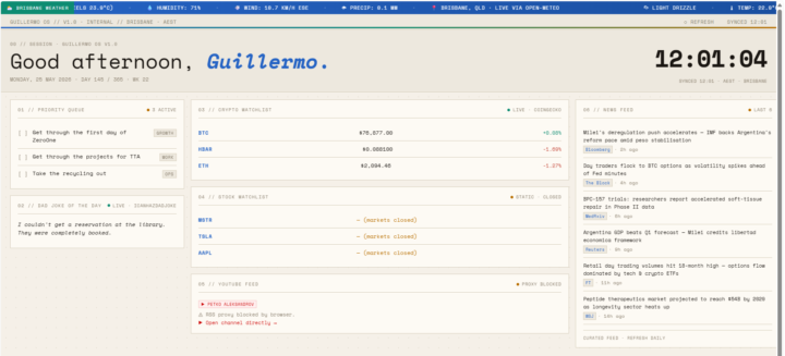 Day 1 done. Dashboard is live.