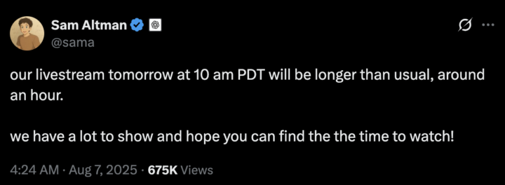 OpenAI GPT-5 Launch day today