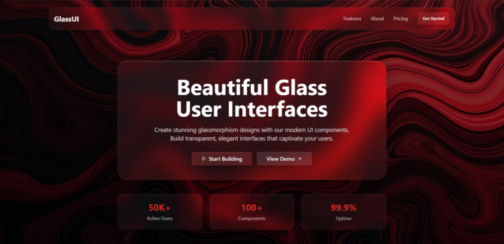 Experimenting with a glassy effect using   