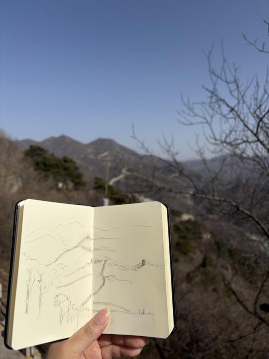 在長城上畫畫
