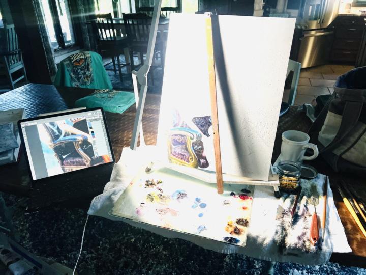 Proof you can paint at the dining room table