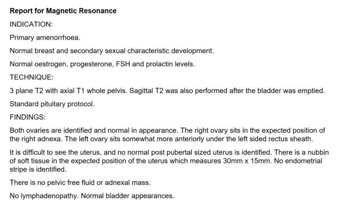 Underdeveloped uterus 