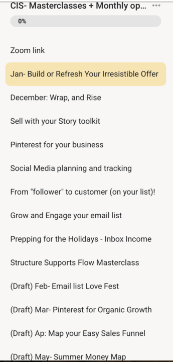 What's inside the Creative Income Society so far...