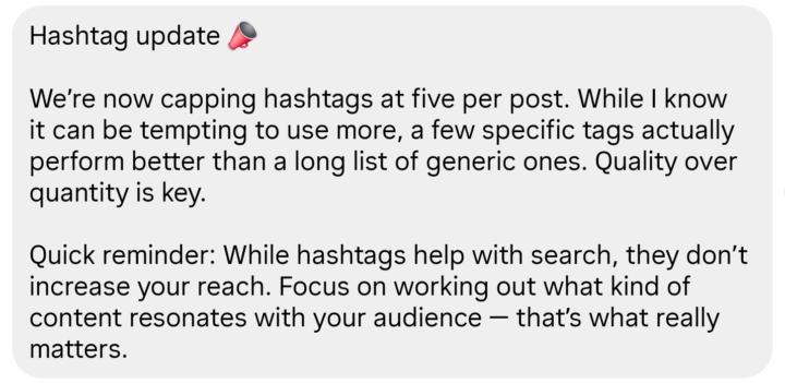 Instagram Hashtag Update