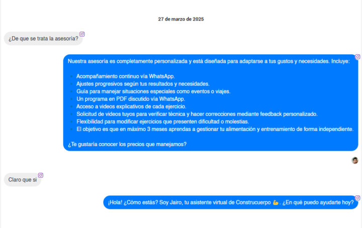EL bot con ia no me esta retomando las conversaciones