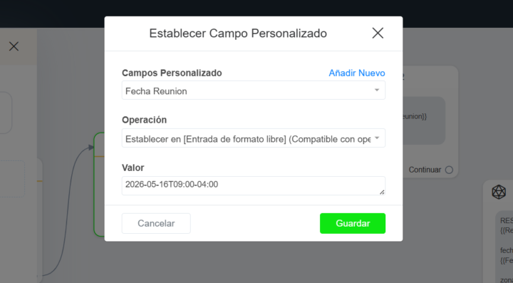 FORMATO DE LOS CAMPOS FECHA HORA