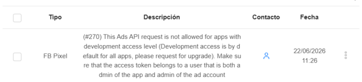 Facebook Pixel error (#270)