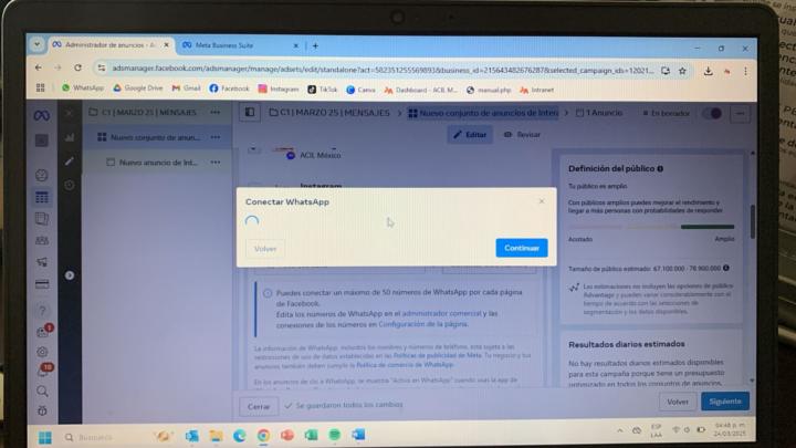 Como conecto el whatsapp del chatbot con Meta?