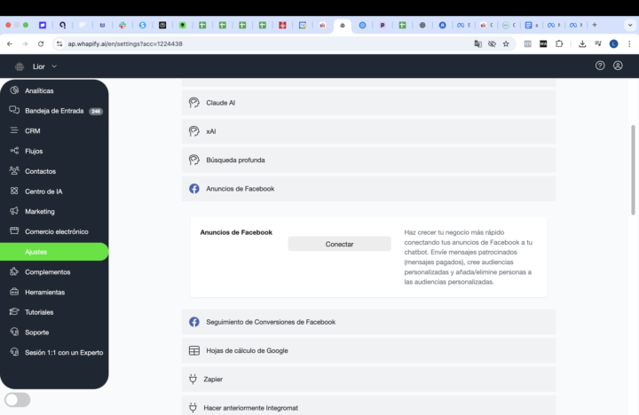 Problema con desconexión de página de Facebook y formularios de Meta