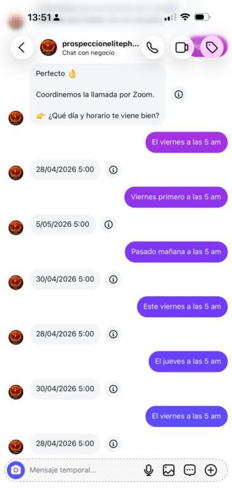 Problema con fechas a la hora de agendar una reunion