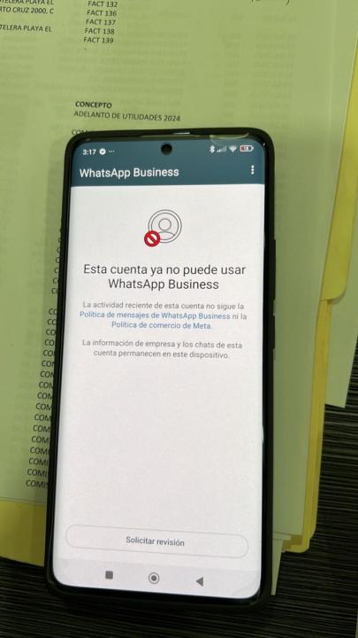 Me bloquearon el WhatsApp business