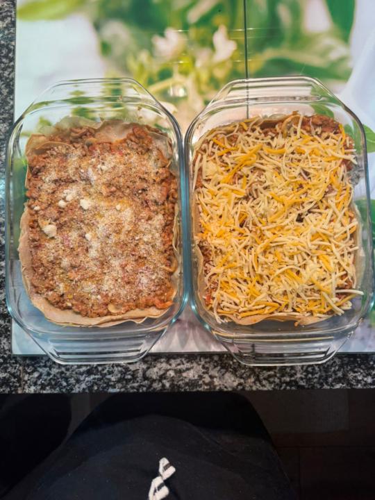 Lasaña y pizza de tortitas