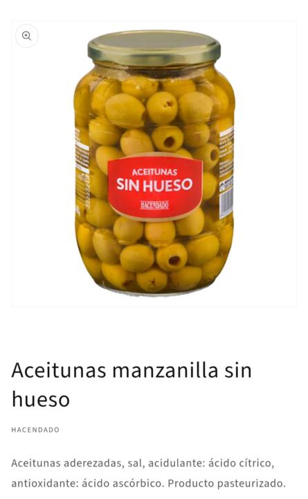 Aceitunas sin hueso