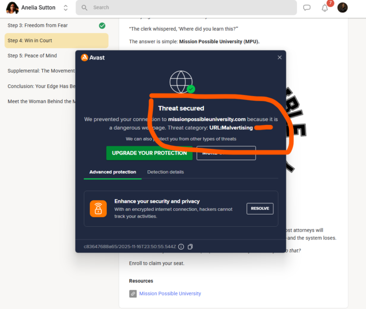 Malvertising? Has anyone received this error?