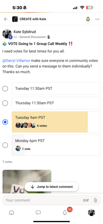Update call time