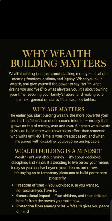 Wealth Building Wednesdays!!