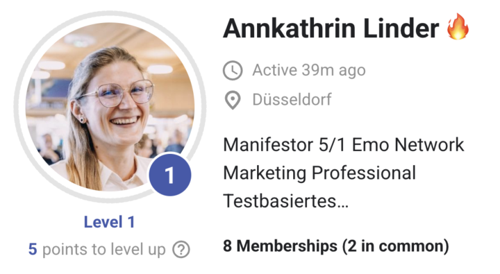 Es ist schön, dich jetzt mit dabei zu wissen, Annkathrin Linder