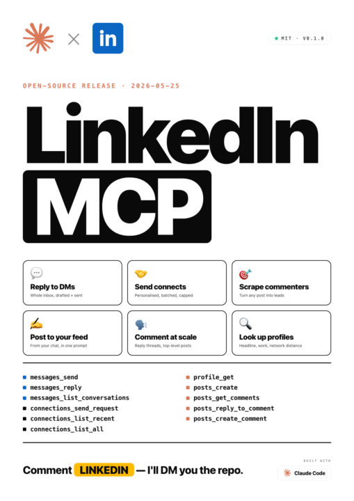 We open-sourced our LinkedIn automation — it's an MCP server (free, MIT)