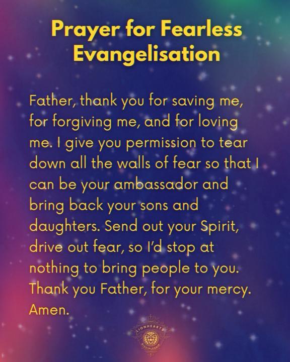 A prayer for fearless evangelisation