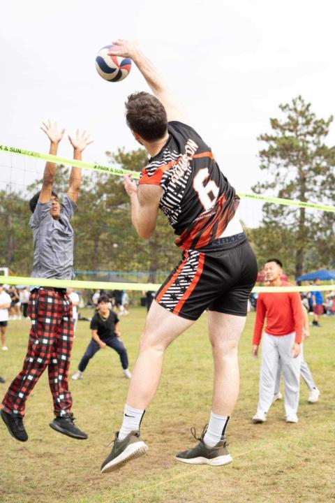 Canadian Baseball Player in a USA Volleyball Group