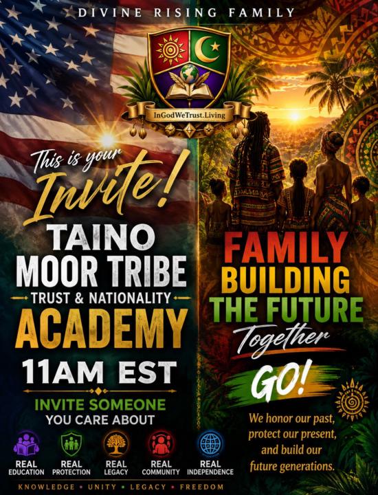 Join Us This Rising 11:00AM EST TAINO MOOR TRIBE 