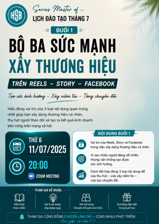  [REMIND] SERIES ĐÀO TẠO THÁNG 7 BẮT ĐẦU VÀO THỨ 6 NÀY!