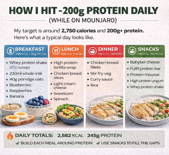 How I Hit 200g Protein Daily (While on Mounjaro)