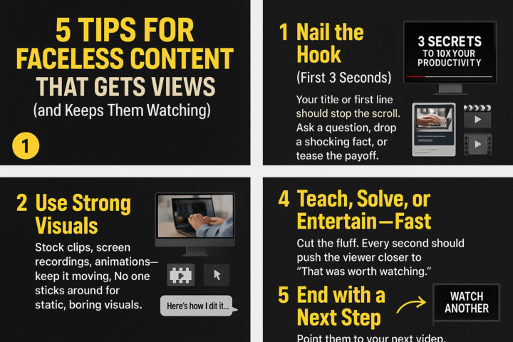 Five useful tips for faceless content