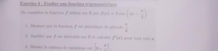 Trigonométrie terminale spe math