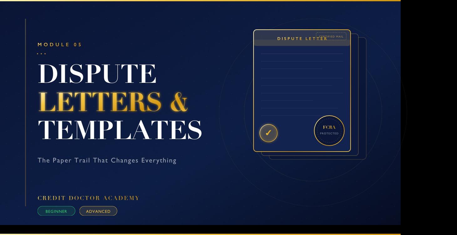 📘 MODULE 5 — Dispute Letters & Templates